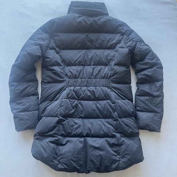 Lands End Coat Womens XS Down Puffer Mid Length Long Black Pockets - Picture 5 of 8